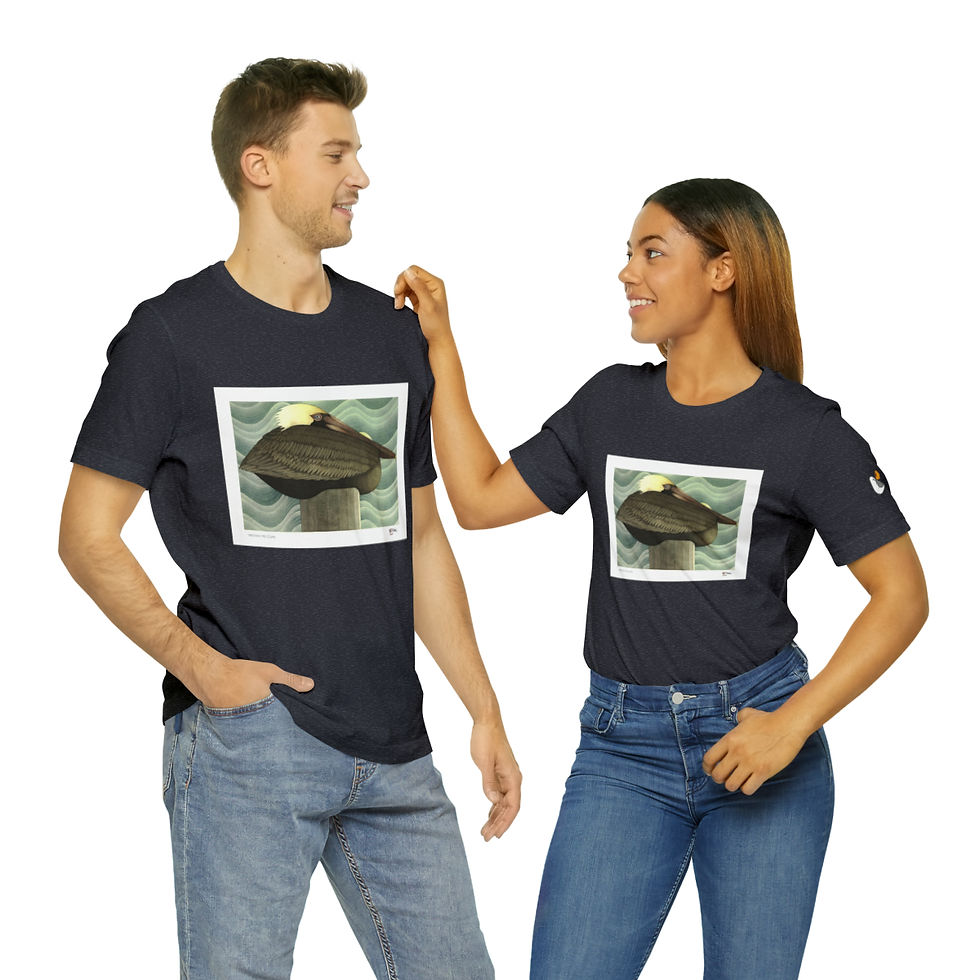 Thumbnail: Brown Pelican Unisex Jersey Short Sleeve Tee by Ikki Matsumoto