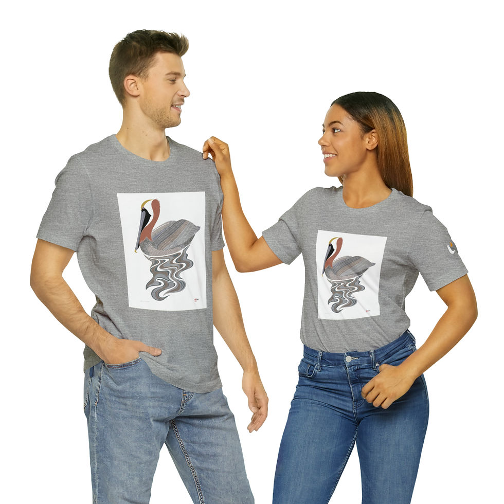 Thumbnail: Brown Pelican Unisex Jersey Short Sleeve Tee by Ikki Matsumoto