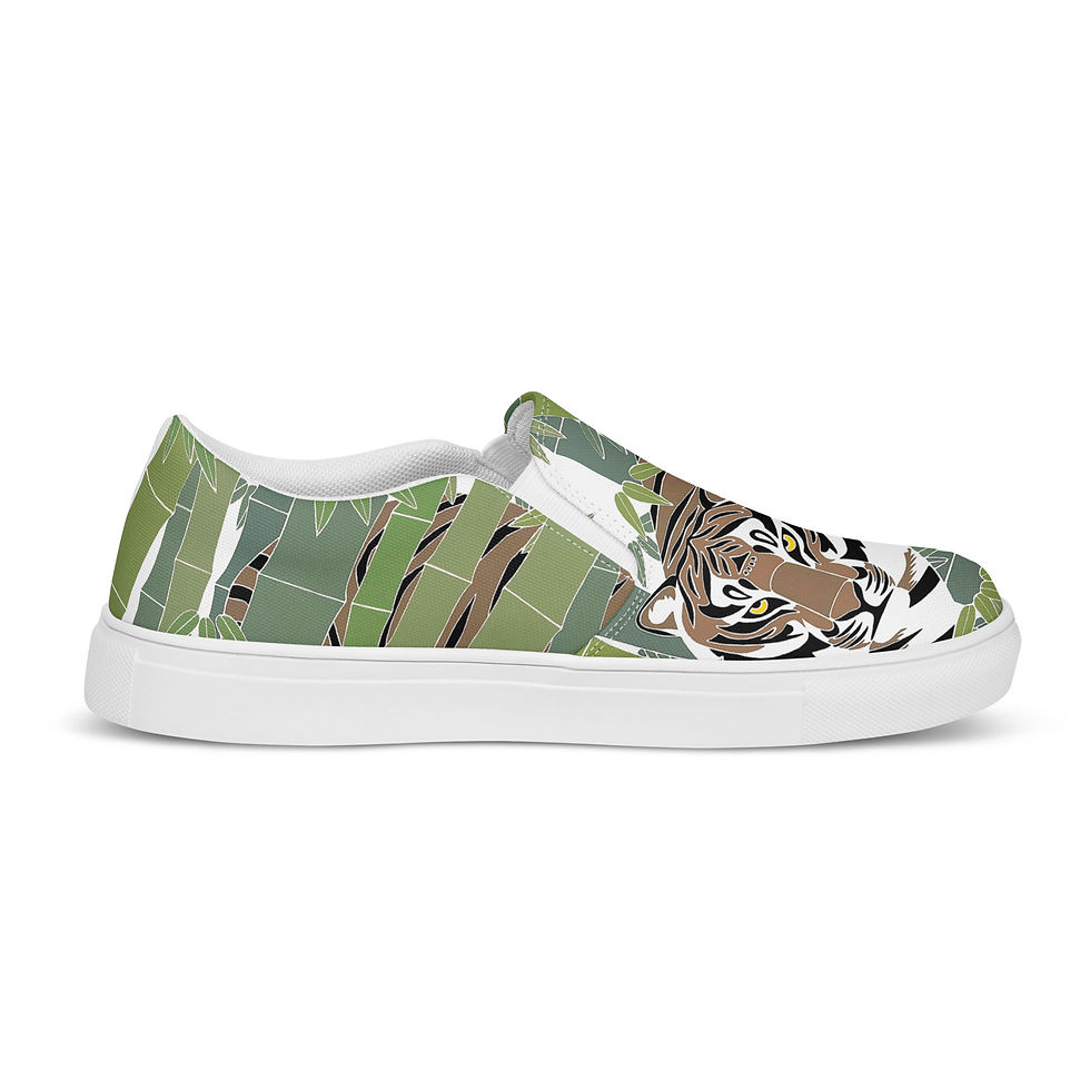 Thumbnail: Bamboo Tiger by Ikki Matsumoto Women’s slip-on canvas shoes