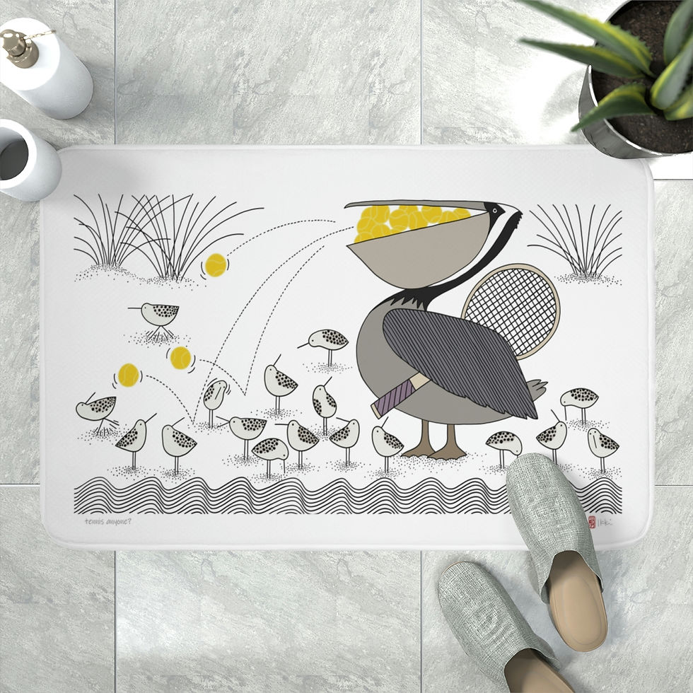 Thumbnail: Tennis Anyone? by Ikki Matsumoto Memory Foam Bath Mat