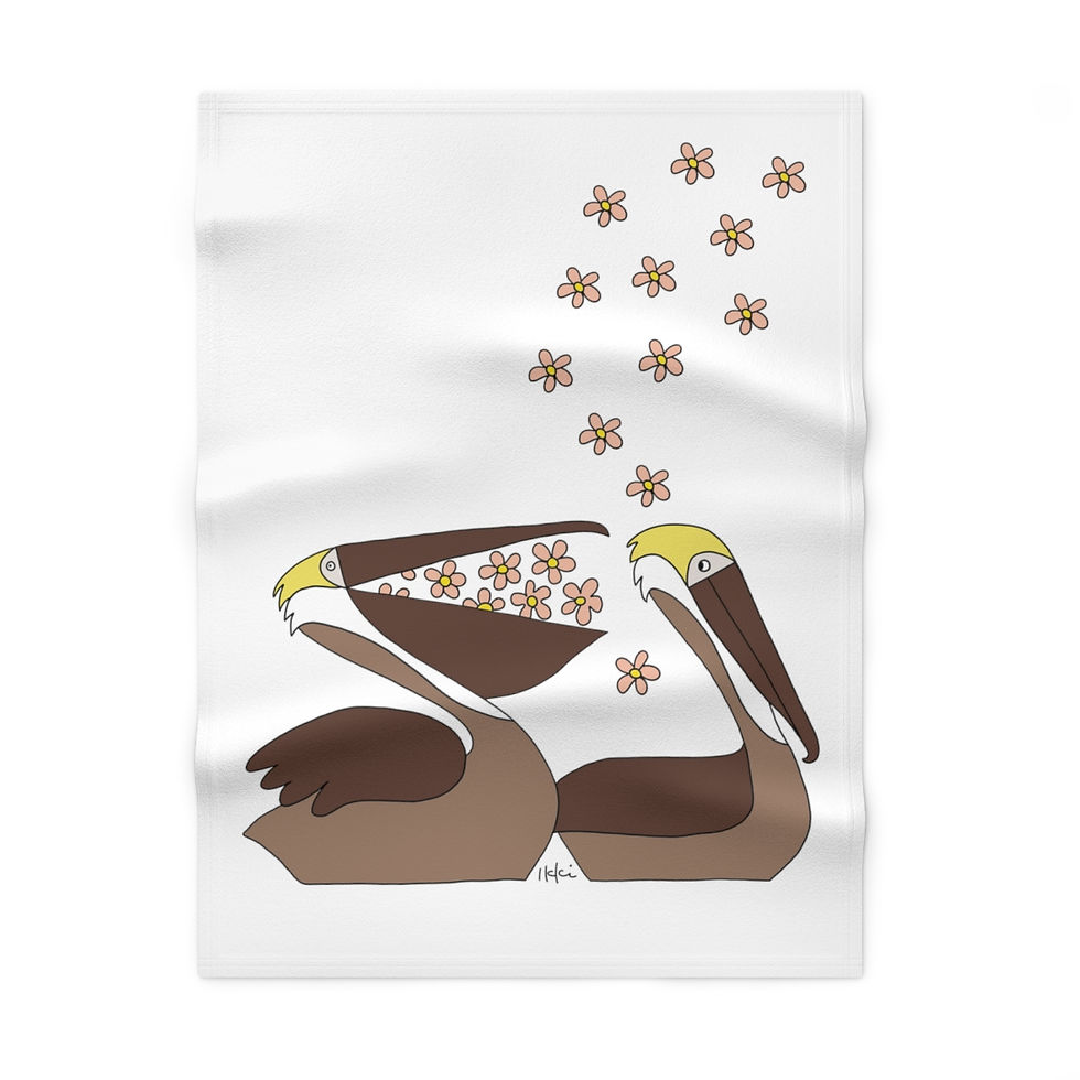 Thumbnail: Pelican Love Song by Ikki Matsumoto Soft Fleece Baby Blanket