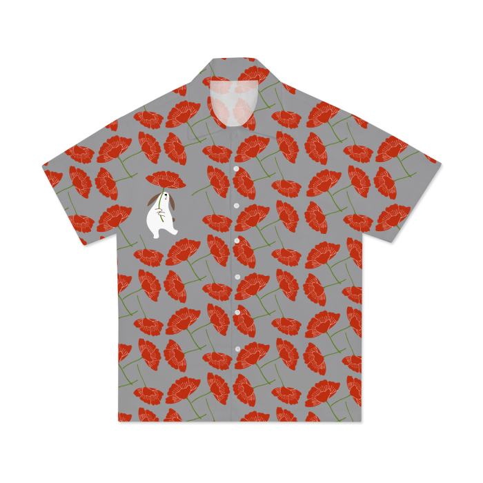 Thumbnail: Poppy Love By Ikki Matsumoto Men's Hawaiian Shirt