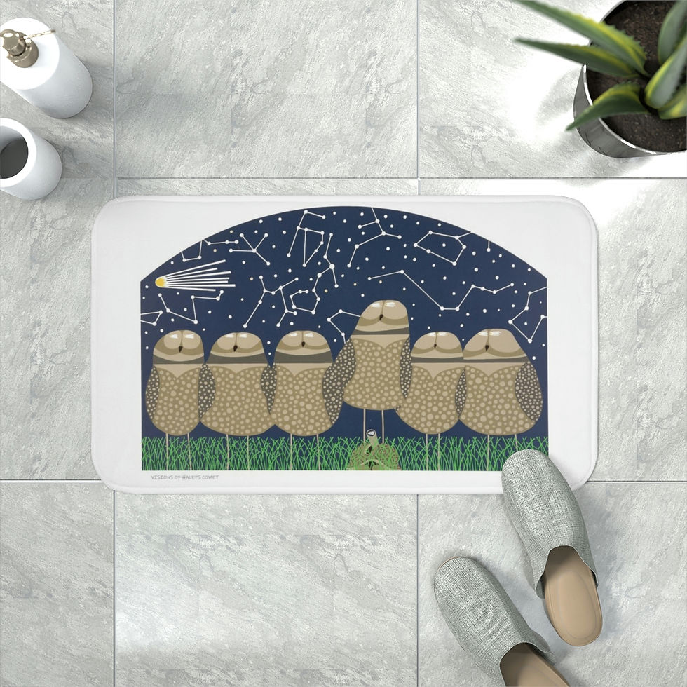 Visions of Haley's Comet by Ikki Matsumoto Memory Foam Bath Mat