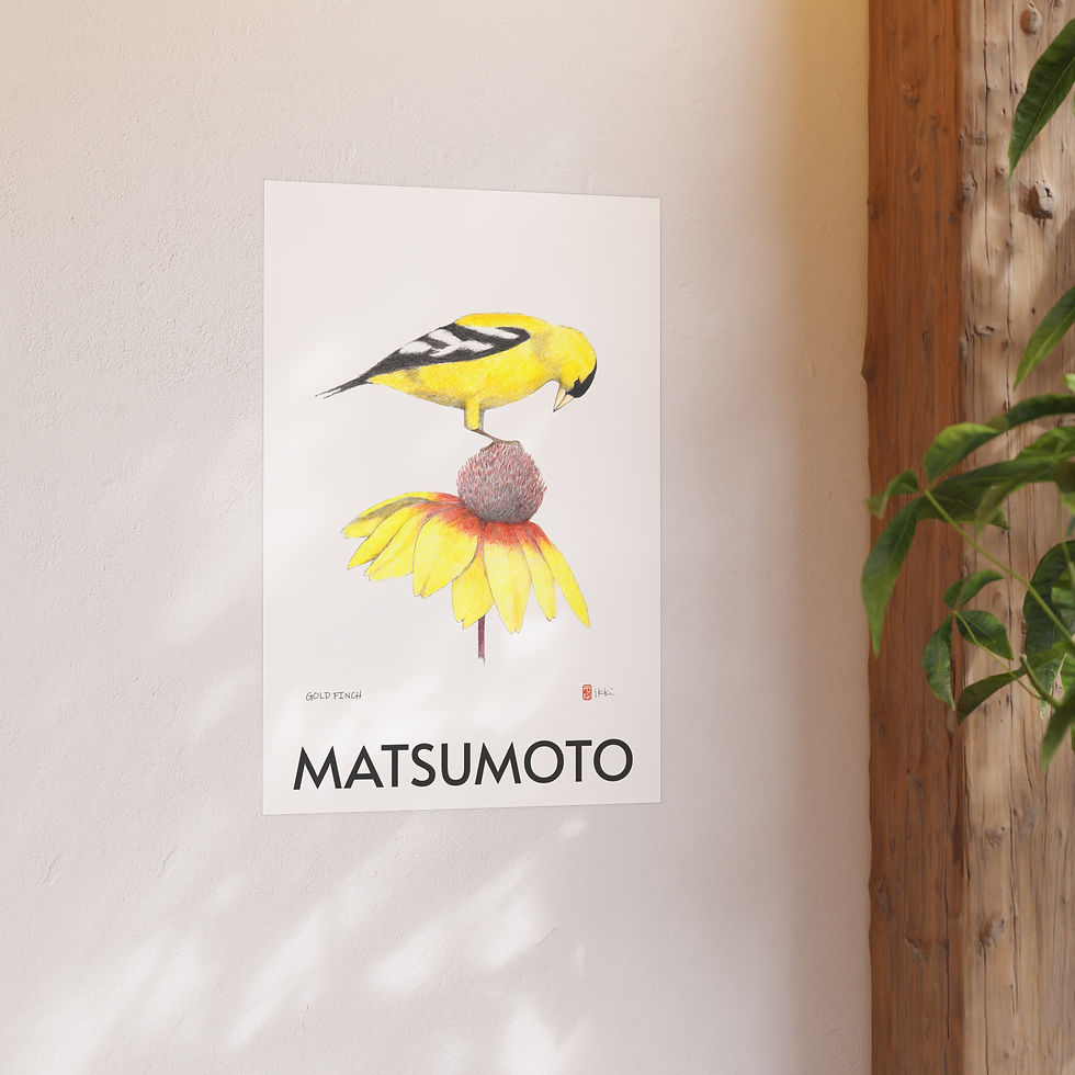 Thumbnail: Golden Finch Satin and Archival Matte Posters by Ikki Matsumoto