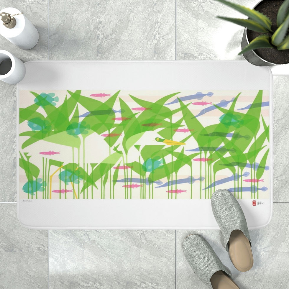 Thumbnail: Fish Tales by Ikki Matsumoto Memory Foam Bath Mat