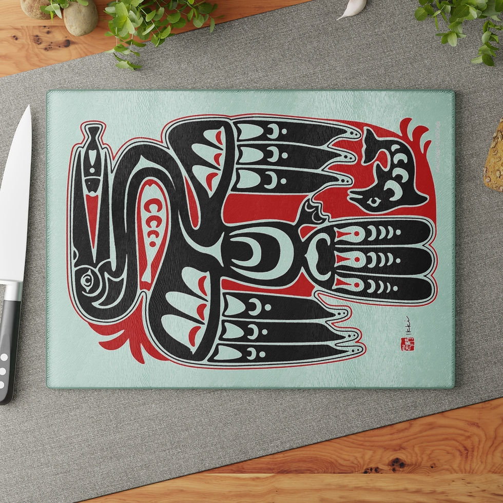 Thumbnail: Anhinga Feeding by Ikki Matsumoto Glass Cutting Board