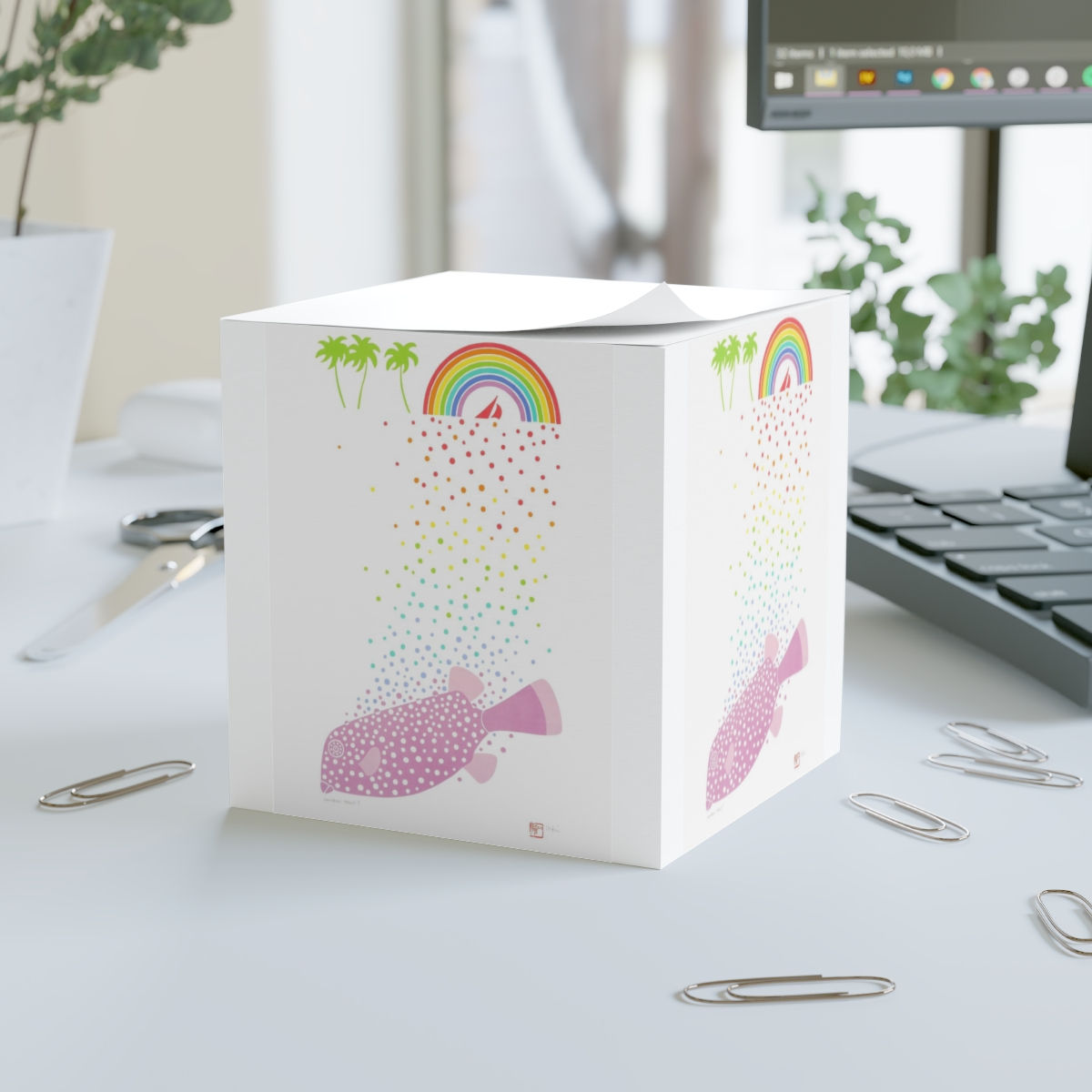 Rainbow Trout by Ikki Matsumoto Note Cube