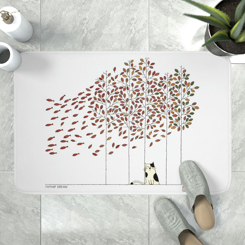Thumbnail: Catnap Dreams by Ikki Matsumoto Memory Foam Bath Mat