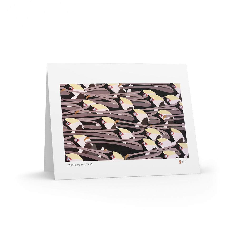 Thumbnail: Parade of Pelicans by Ikki Matsumoto Cards - 8, 16, or 24 Pieces