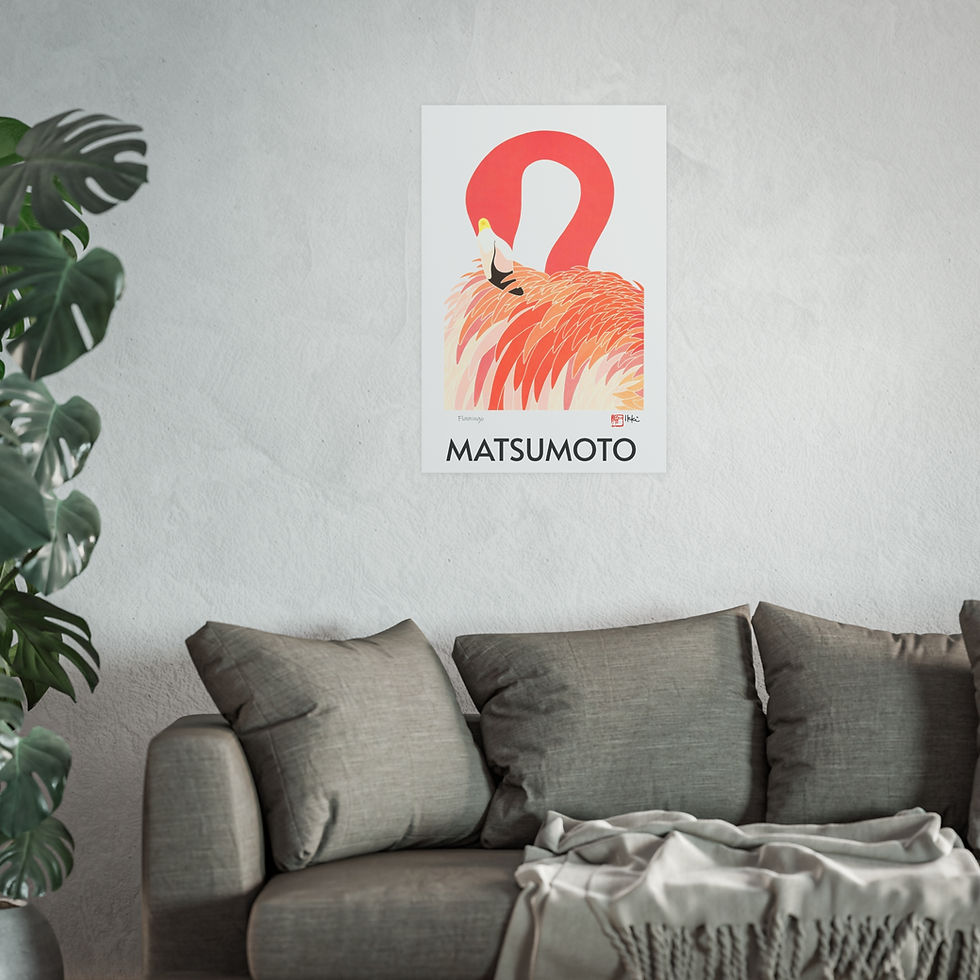 Thumbnail: Flamingo Satin and Archival Matte Posters by Ikki Matsumoto