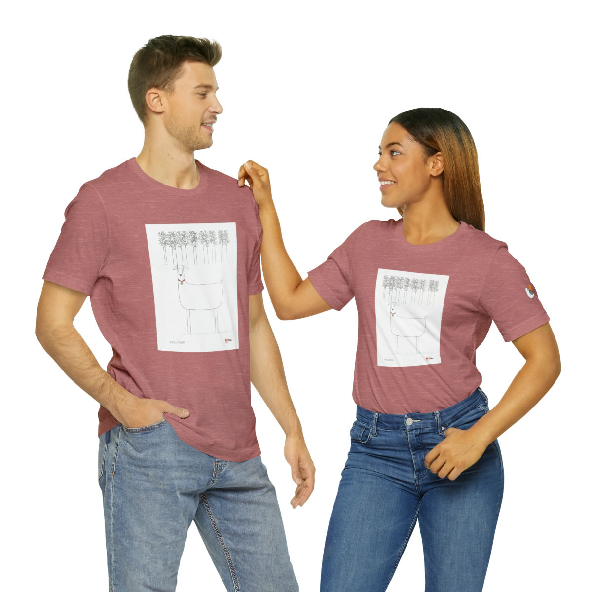 Reindeer Unisex Style Jersey Short Sleeve Tee by Ikki Matsumoto