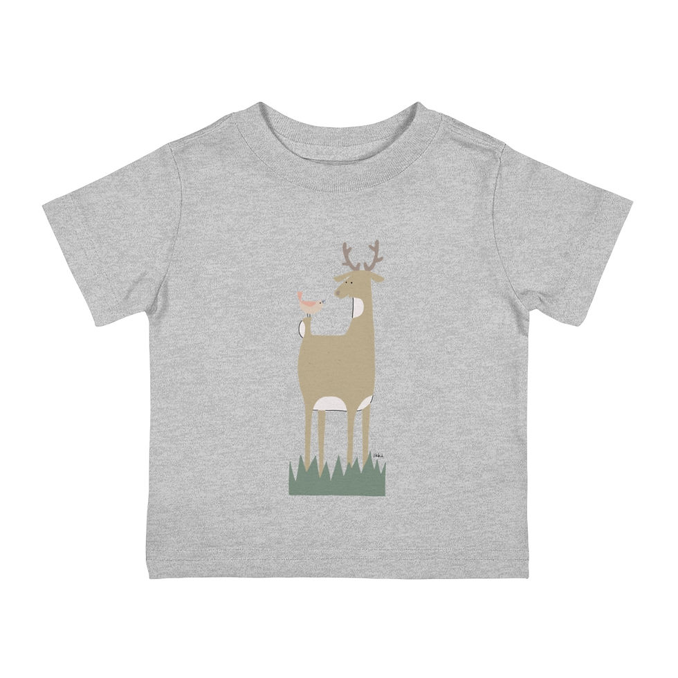 Thumbnail: Reindeer and Little Friend by Ikki Matsumoto Infant Cotton Jersey Tee