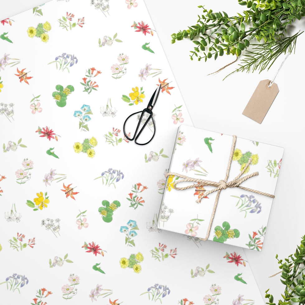 Thumbnail: Florida Wild Flowers by Ikki Matsumoto Wrapping Paper 