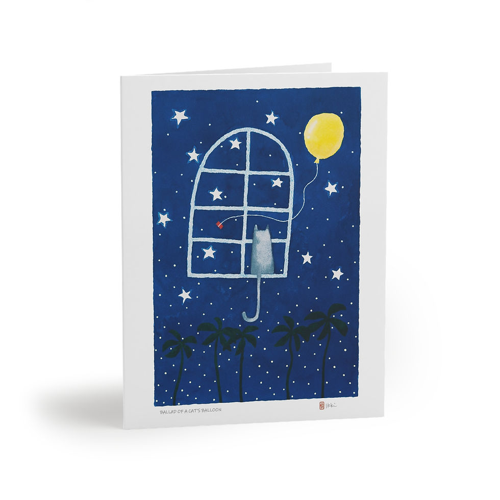 Thumbnail: Ballad of a Cat Balloon by Ikki Matsumoto Cards - 8, 16, or 24 Pieces