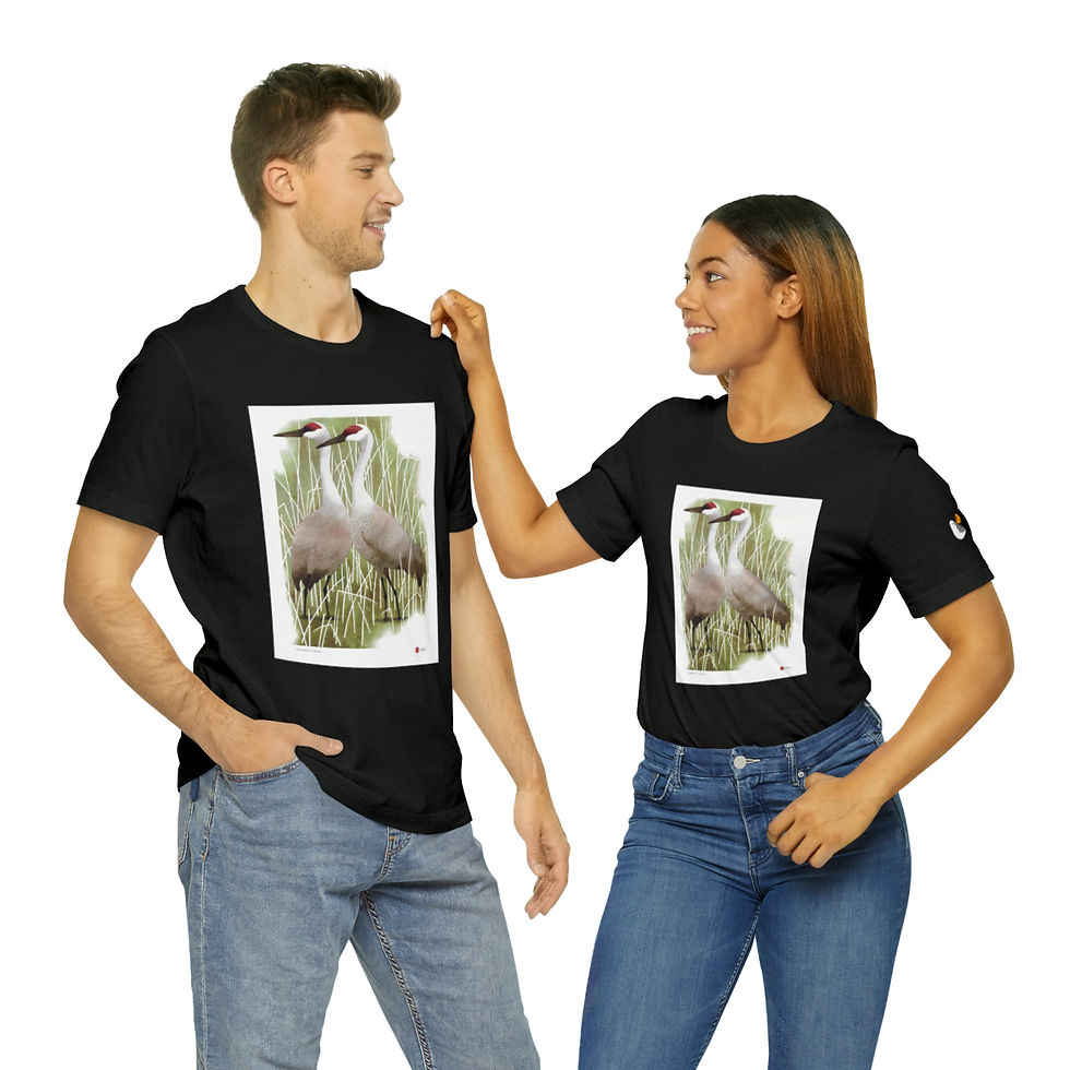 Thumbnail: Sandhill Cranes Unisex Style Jersey Short Sleeve Tee by Ikki Matsumoto