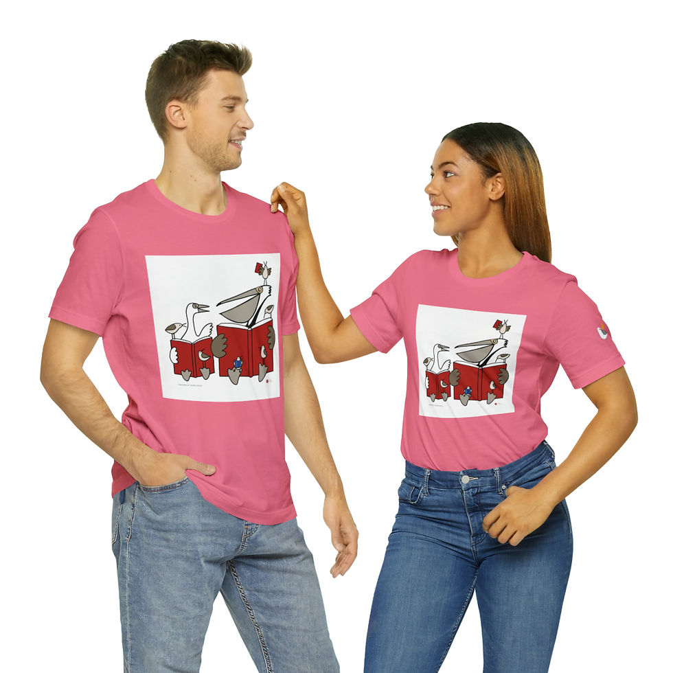 Thumbnail: Storytime at the Library Unisex Style Jersey Short Sleeve Tee by Ikki Matsumoto