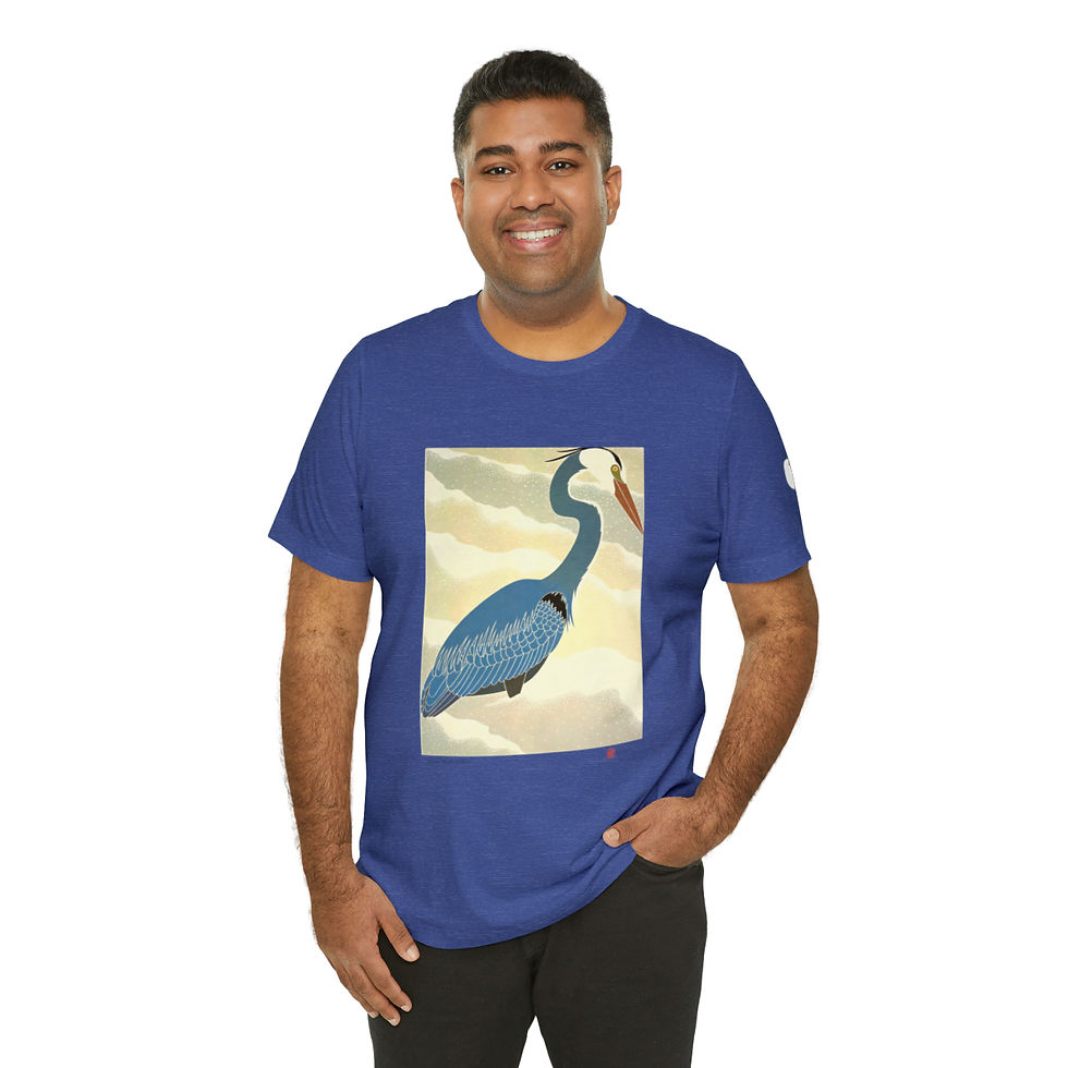 Thumbnail: Blue Heron Unisex Jersey Short Sleeve Tee by Ikki Matsumoto