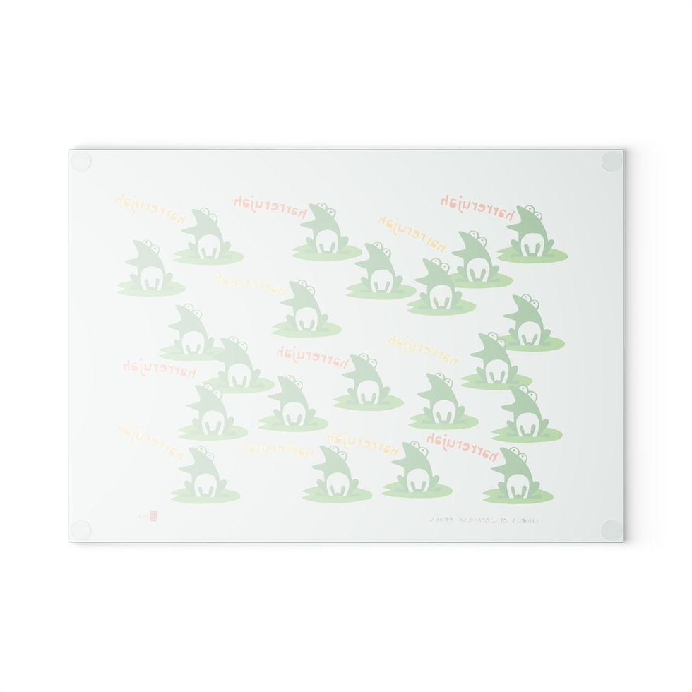 Thumbnail: Chorus of Japanese Frogs by Ikki Matsumoto Glass Cutting Board