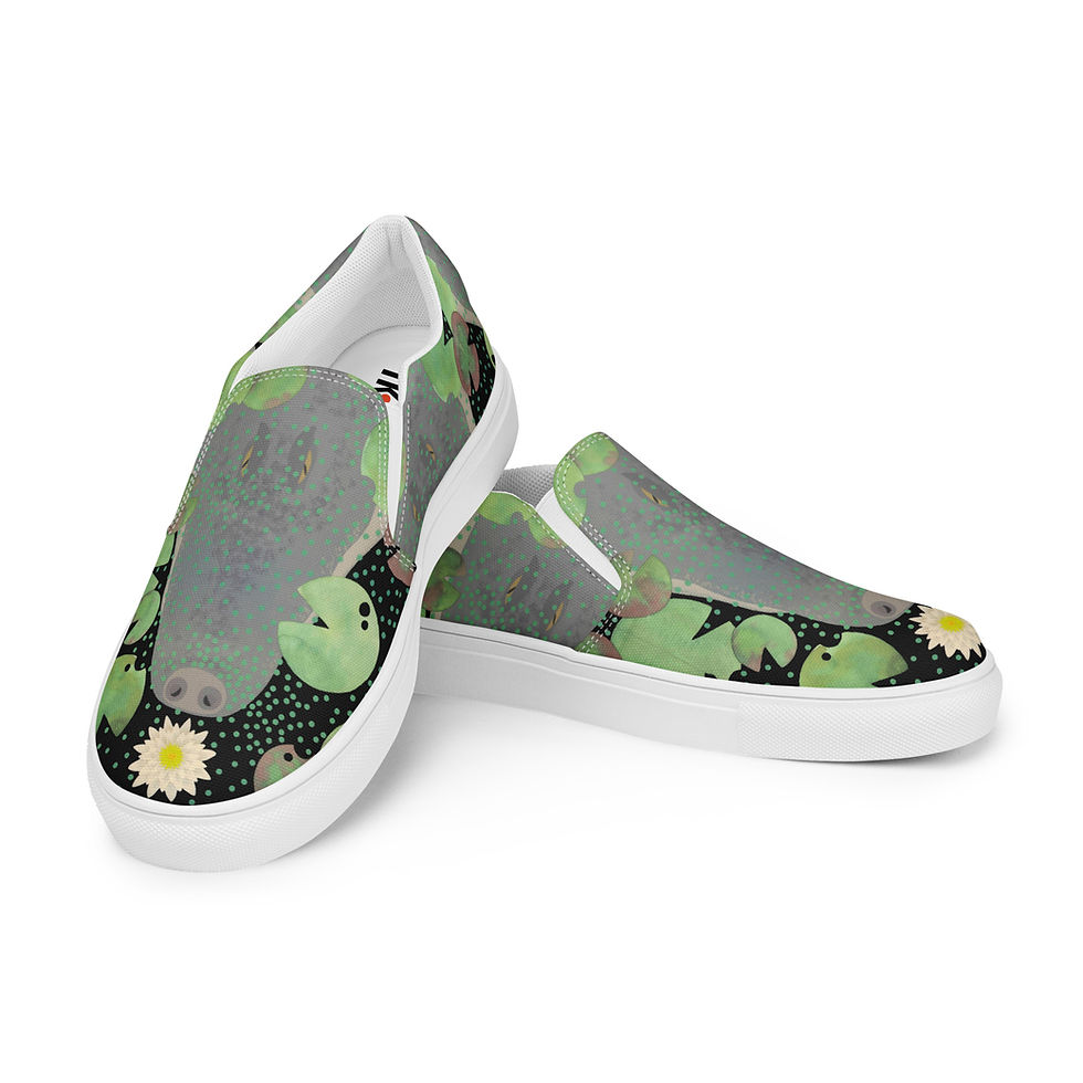 A Beauty and a Beast by Ikki Matsumoto Women’s slip-on canvas shoes
