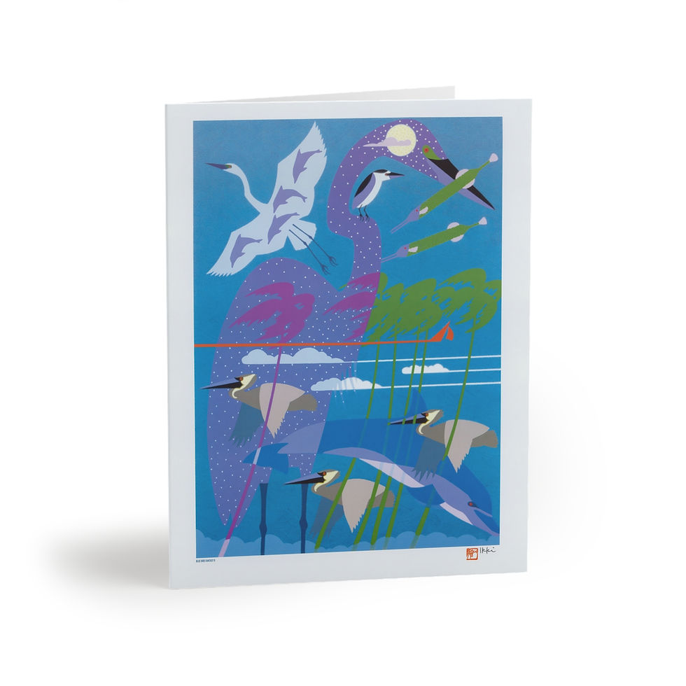Thumbnail: Blue Bird Fantasy by Ikki Matsumoto Cards - 8, 16, or 24 Pieces