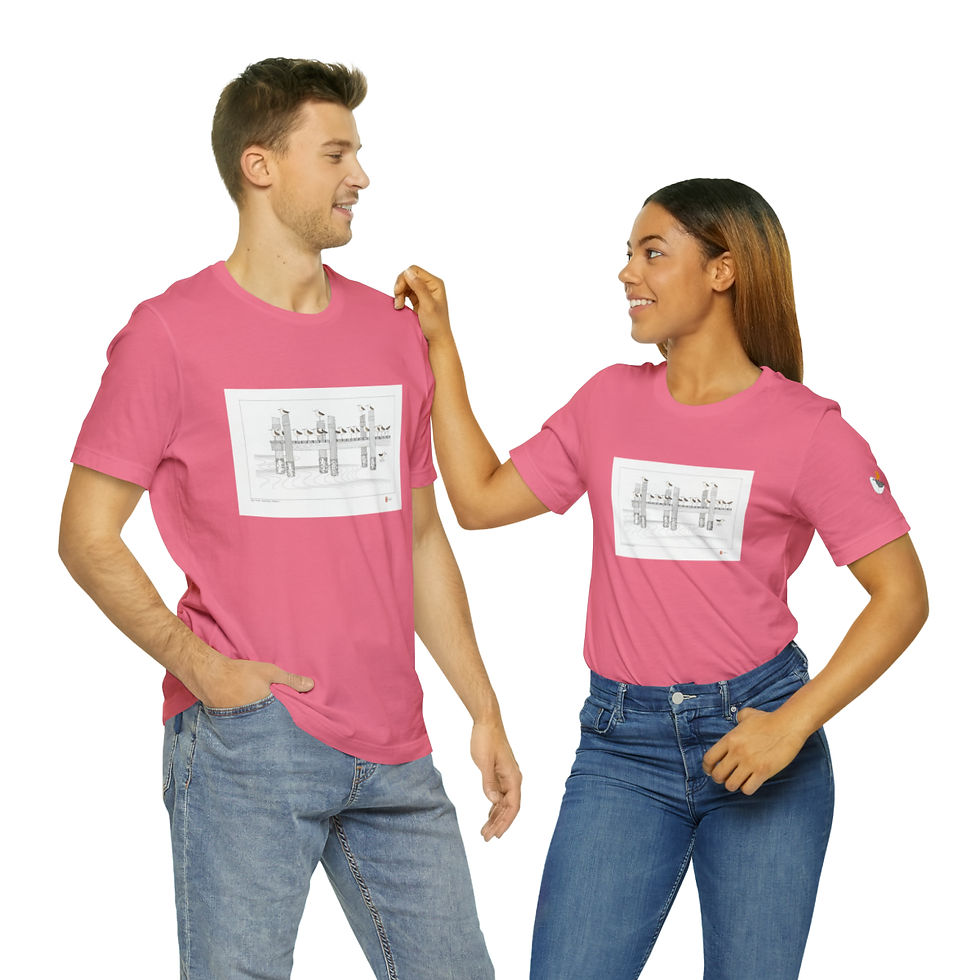 Thumbnail: On the Water Front Unisex Style Jersey Short Sleeve Tee by Ikki Matsumoto