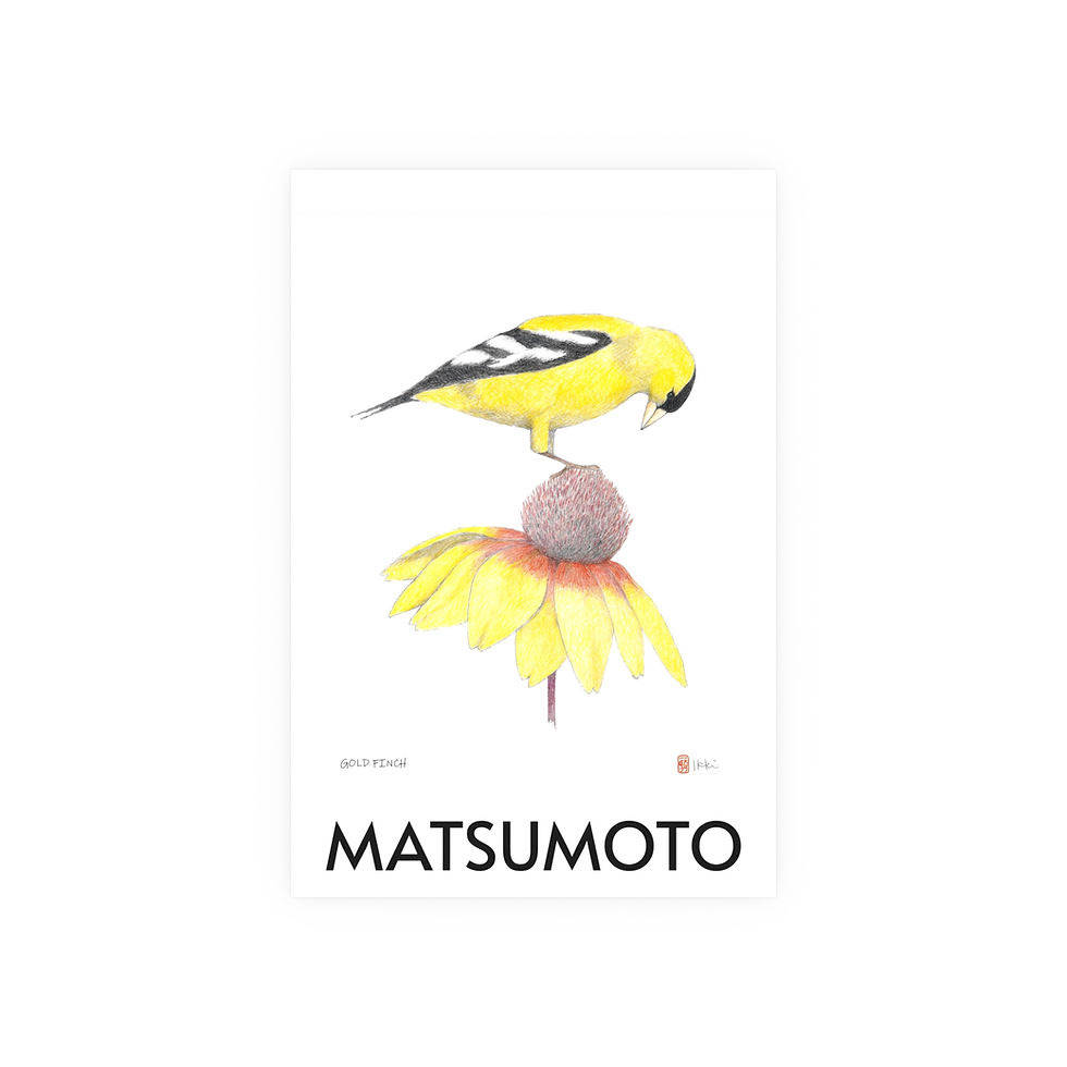 Thumbnail: Golden Finch Satin and Archival Matte Posters by Ikki Matsumoto