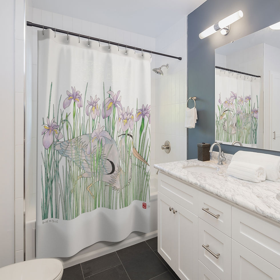 Thumbnail: Blue on Blue Shower Curtains