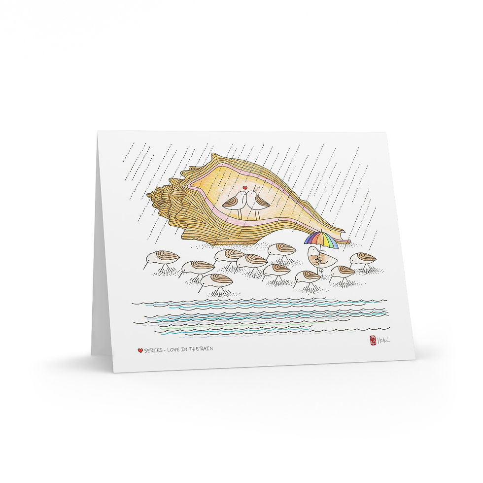 Thumbnail: Heart Series Love in the Rain by Ikki Matsumoto Cards - 8, 16, or 24 Pieces