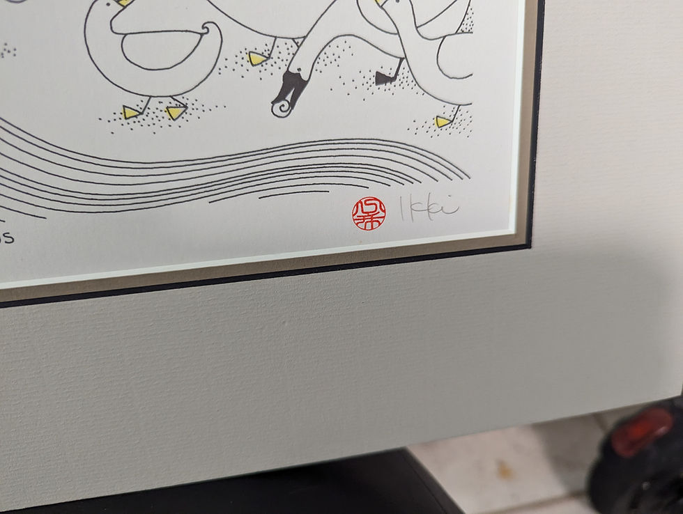 Thumbnail: Return of the Snowbirds - Vintage Hand-Pulled Silkscreen by Ikki M