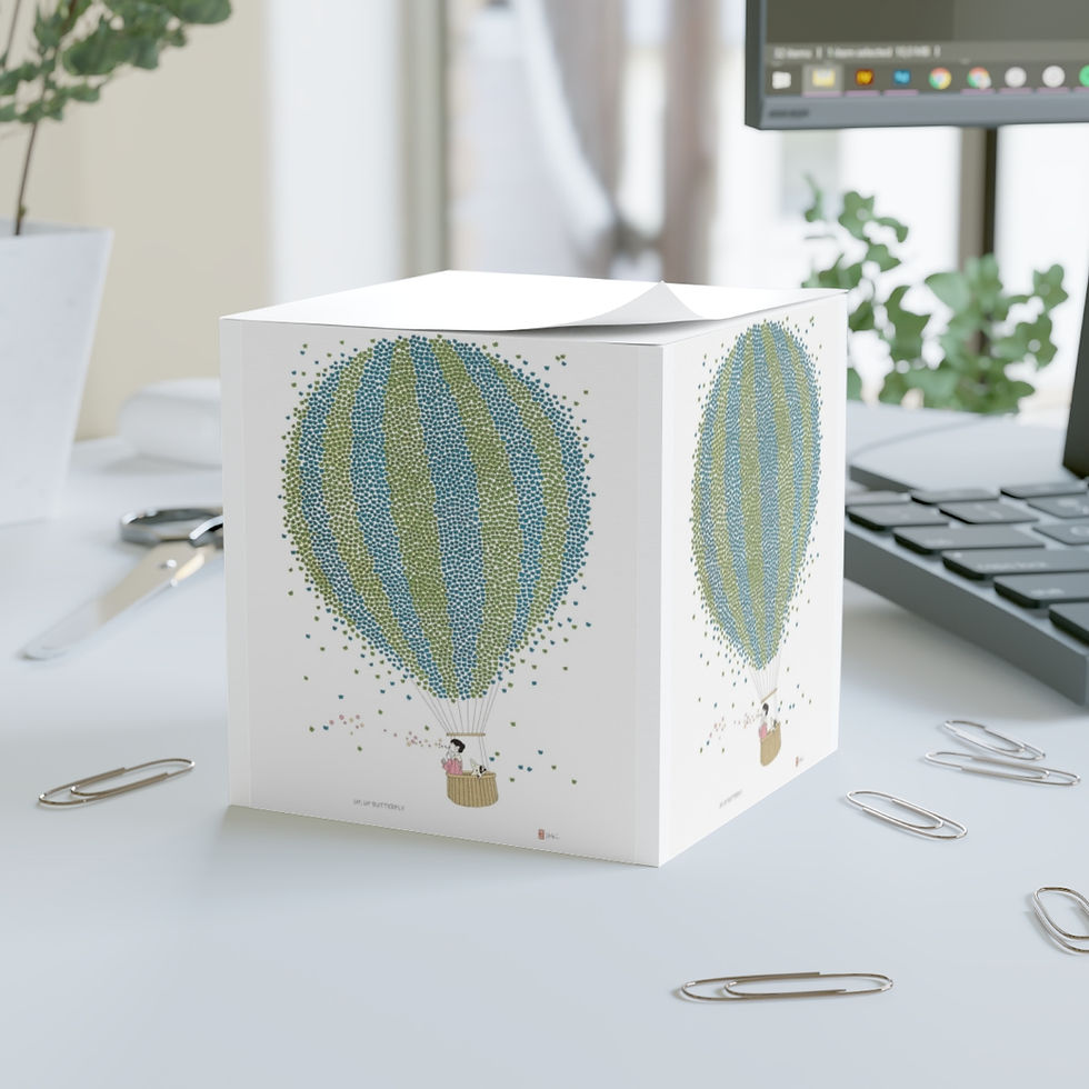 Up Up Butterfly by Ikki Matsumoto Note Cube