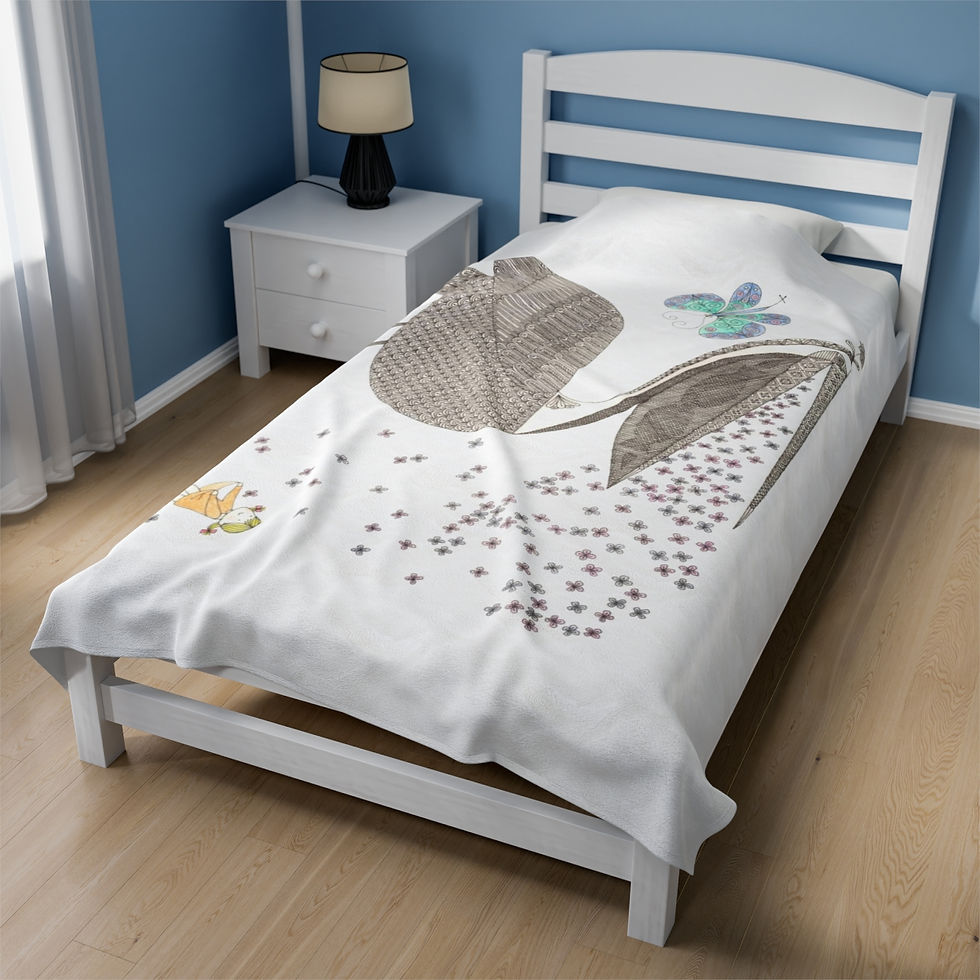Thumbnail: Say it With Flowers Velveteen Plush Baby Blanket