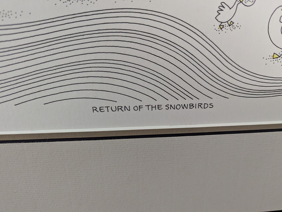 Thumbnail: Return of the Snowbirds - Vintage Hand-Pulled Silkscreen by Ikki M