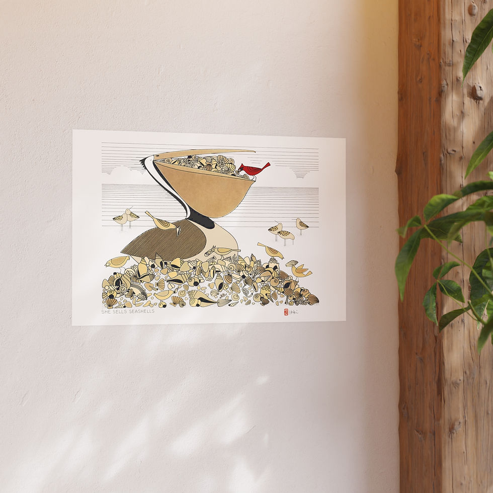 Thumbnail: She Sells Seashells Satin and Archival Matte Posters by Ikki Matsumoto