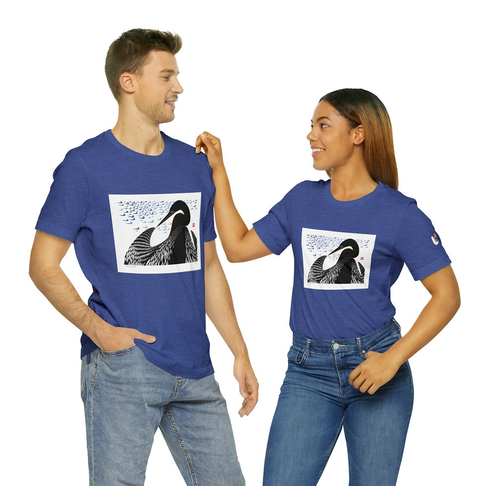Thumbnail: Preening Anhinga Unisex Style Jersey Short Sleeve Tee by Ikki Matsumoto