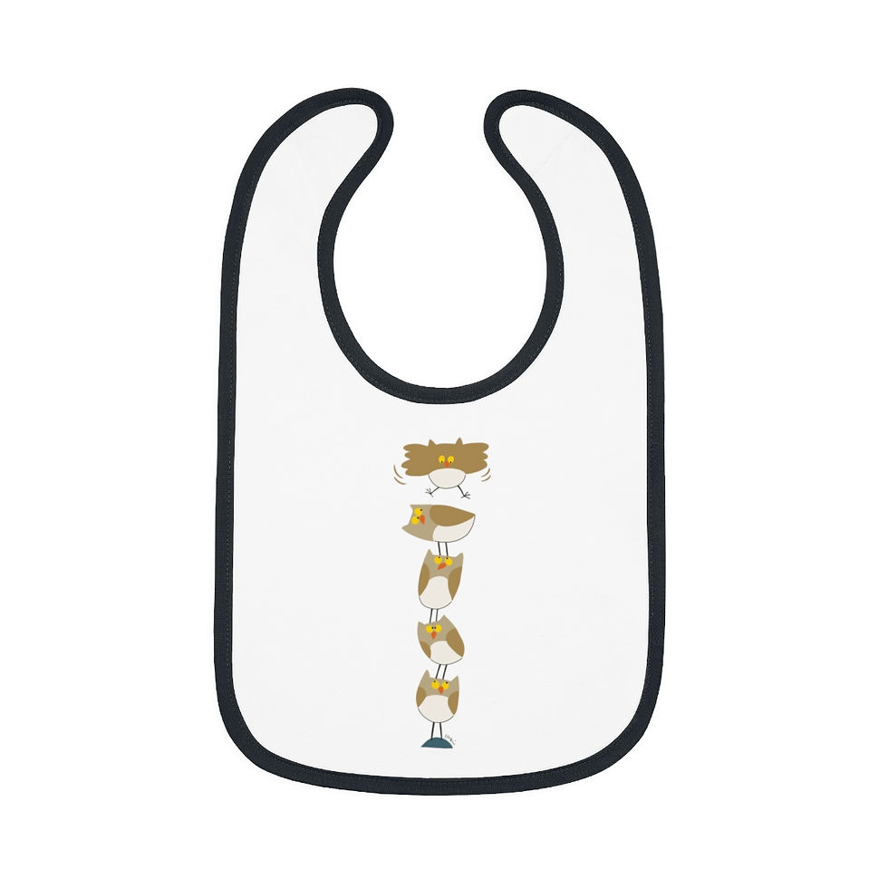 Thumbnail: Stack of Owls Baby Contrast Trim Jersey Bib