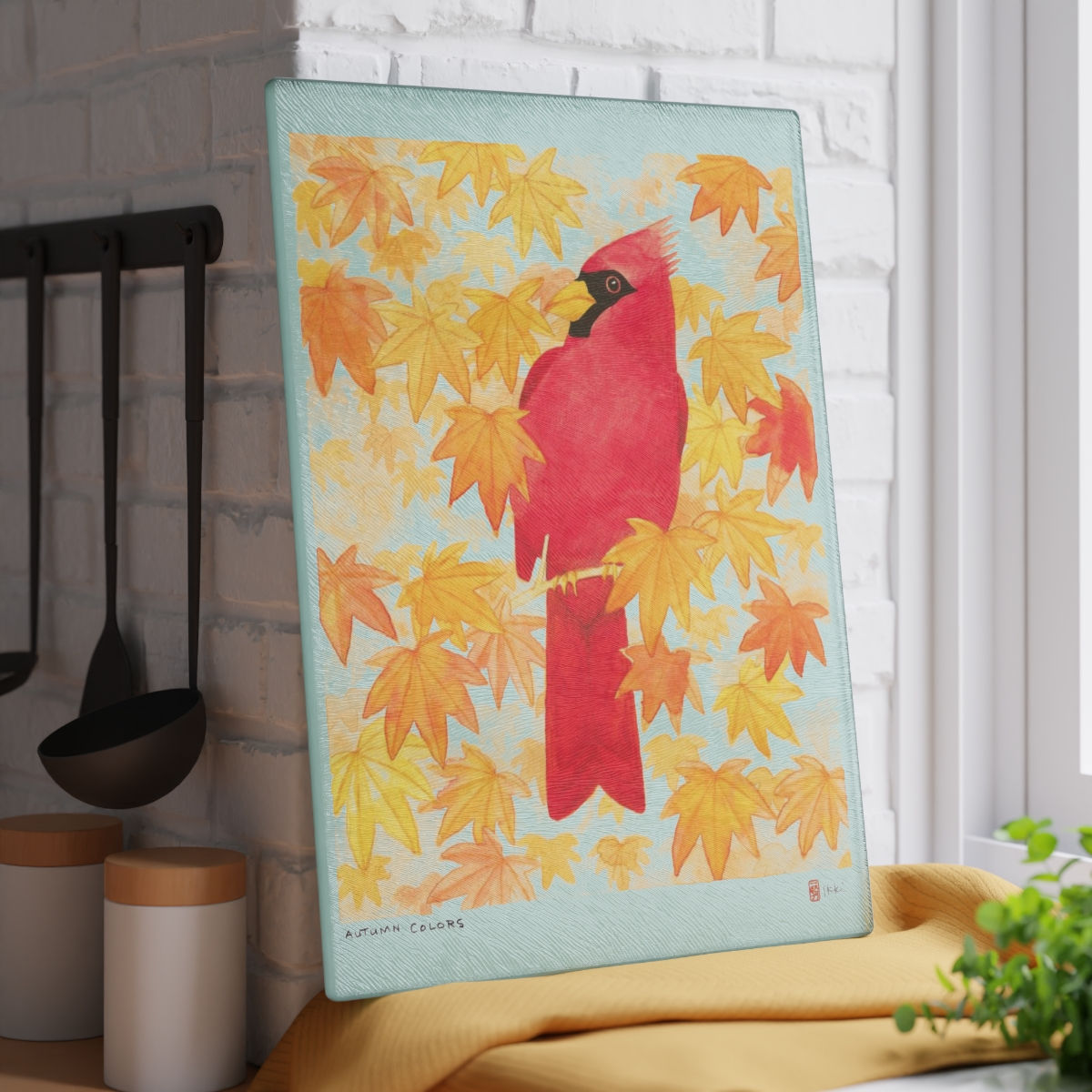 Autumn Colors by Ikki Matsumoto Glass Cutting Board