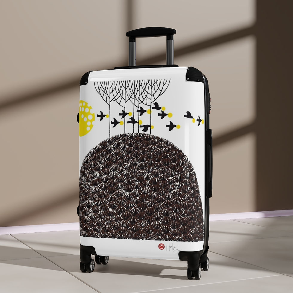 Thumbnail: Swiss Cheese Moon by Ikki Matsumoto Cabin Suitcase