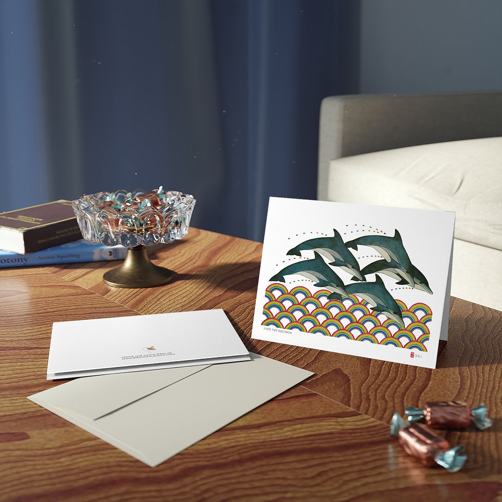 Thumbnail: Over the Rainbow Waves by Ikki Matsumoto Cards - 8, 16, or 24 Pieces
