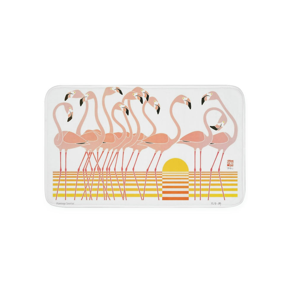 Thumbnail: Flamingo Sunrise by Ikki Matsumoto Memory Foam Bath Mat