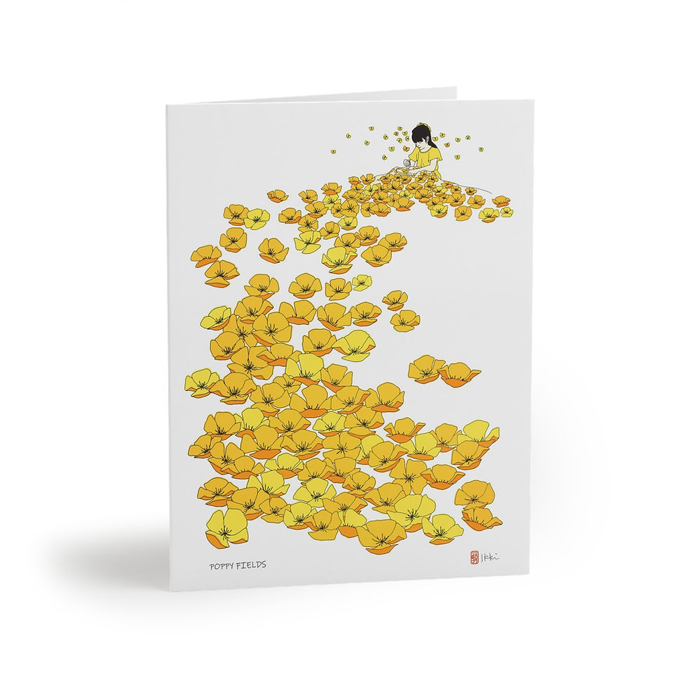 Thumbnail: Poppy Fields by Ikki Matsumoto Cards - 8, 16, or 24 Pieces