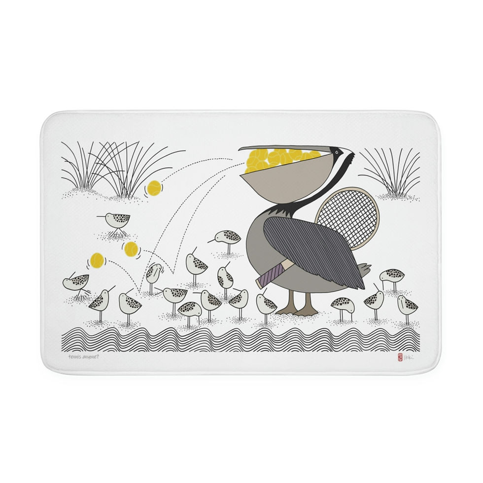 Thumbnail: Tennis Anyone? by Ikki Matsumoto Memory Foam Bath Mat