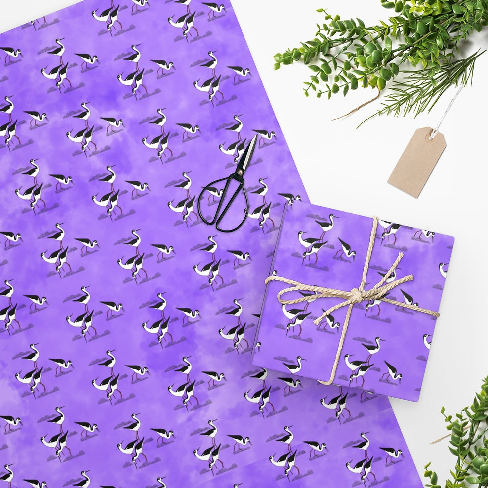Blackneck Stilts by Ikki Matsumoto Wrapping Paper