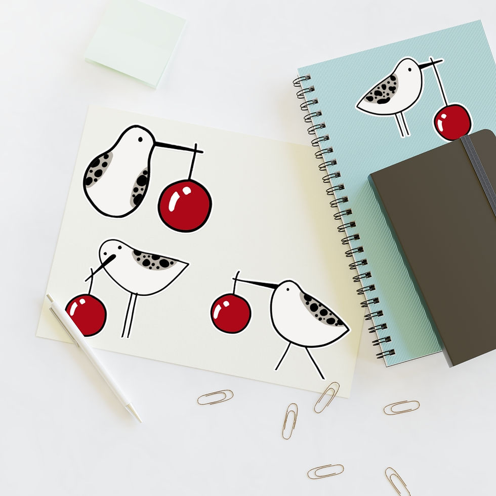 Thumbnail: Christmas Sandpipers by Ikki Matsumoto Sticker Sheets
