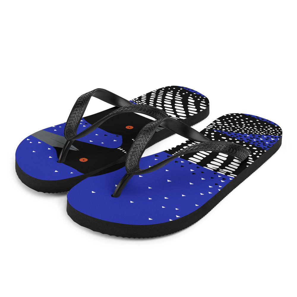Blue Loons Flip-Flops