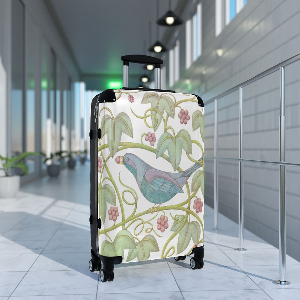 Thumbnail: Blue Bird and Red Berries by Ikki Matsumoto Cabin Suitcase