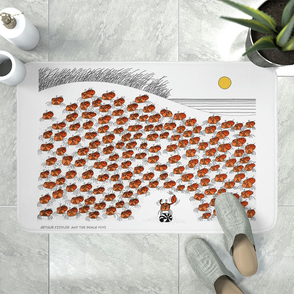 Thumbnail: Arthur Fiddler and the Beach Pops by Ikki Matsumoto Memory Foam Bath Mat