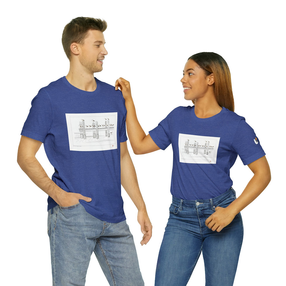 Thumbnail: On the Water Front Unisex Style Jersey Short Sleeve Tee by Ikki Matsumoto