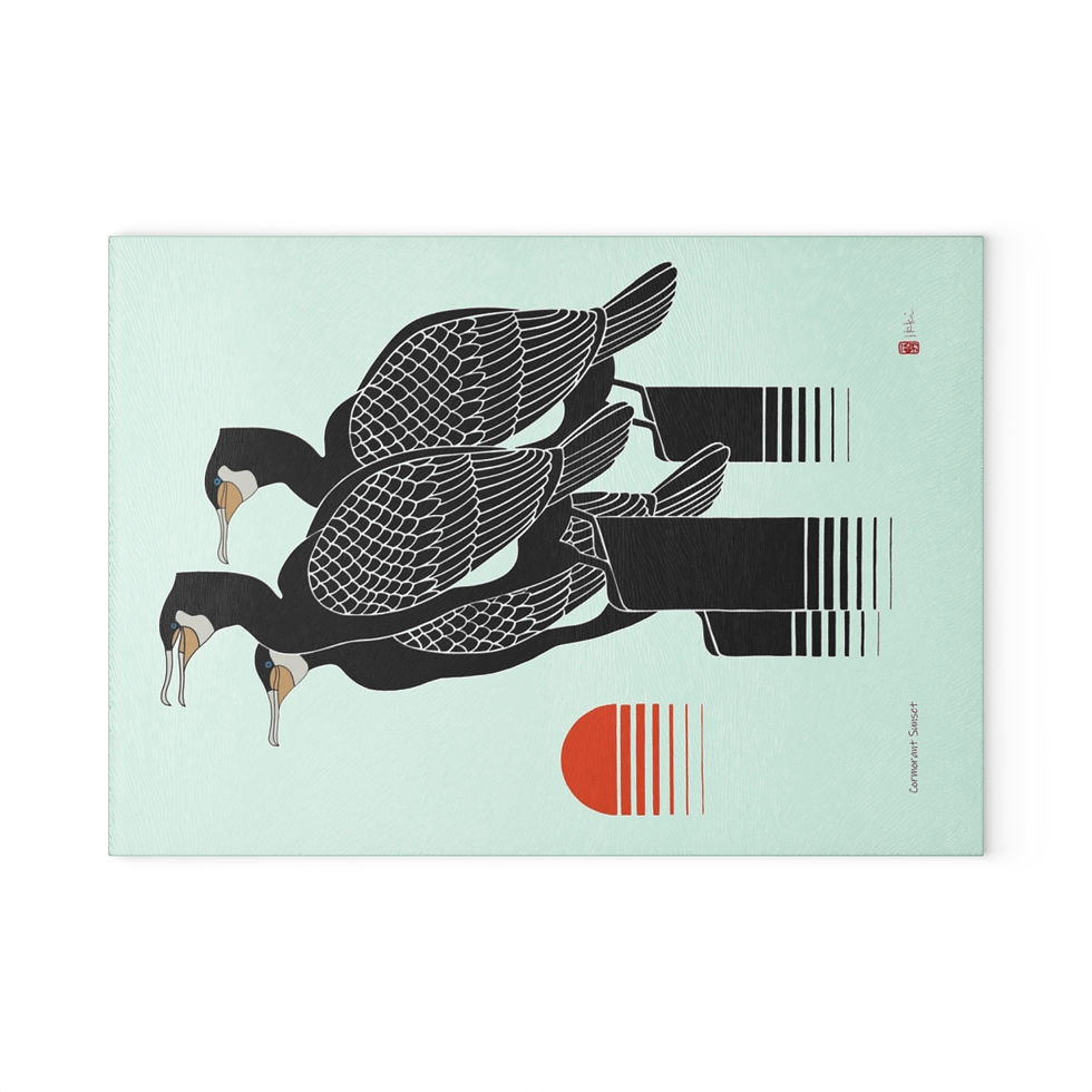 Thumbnail: Cormorant Sunset by Ikki Matsumoto Glass Cutting Board