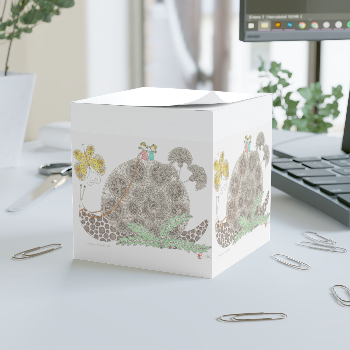 Speeding at a Snails Pace by Ikki Matsumoto Note Cube