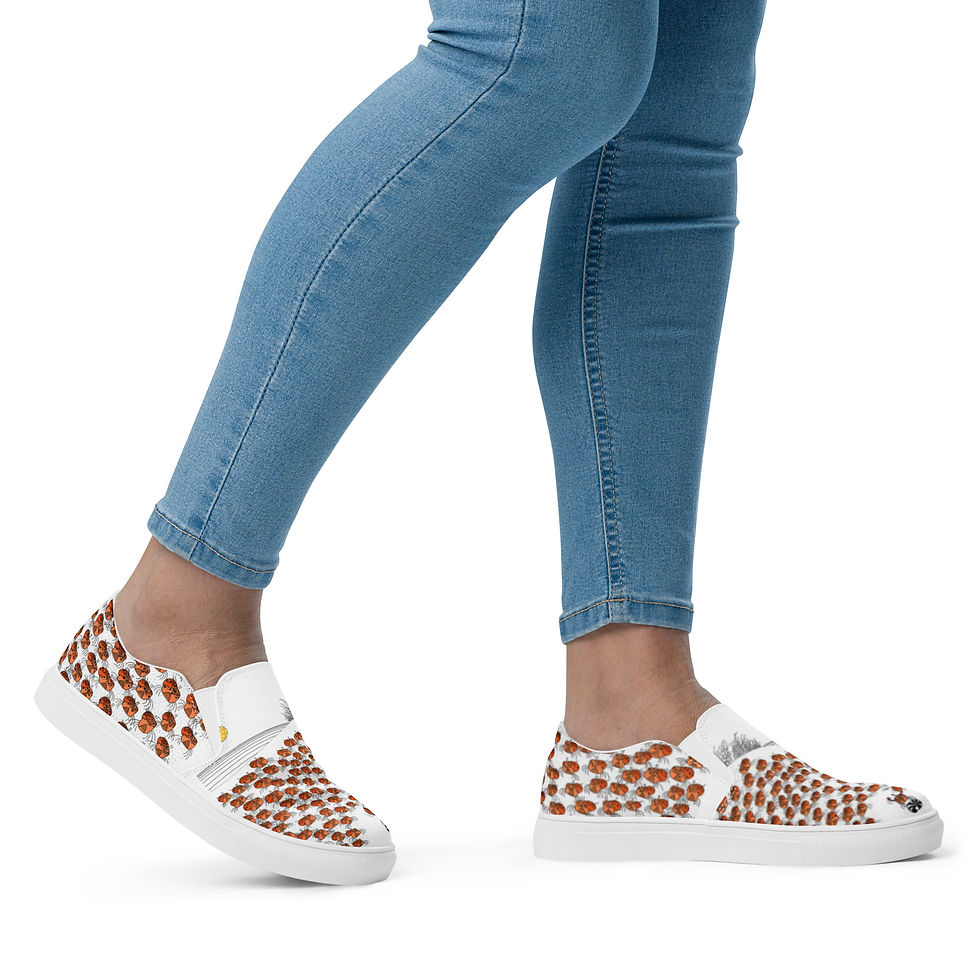 Thumbnail: Arthur Fiddler and the Beach Pops by Ikki Matsumoto Women’s slip-on canvas shoes
